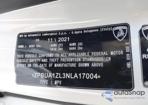 2022 Lamborghini Urus Graphite Capsule/Pearl Capsule z USA, uszkodzony, nr VIN ZPBUA1ZL3NLA17004